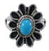 Genuine Silver Flower Turquoise Jewelry Ring Size 5-1/4 VX37318